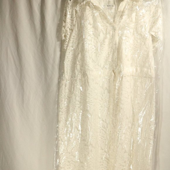 NWT TRINA TURK Lakeside Tie-Waist Midi Lace Dress Sz 14 - Picture 6 of 7